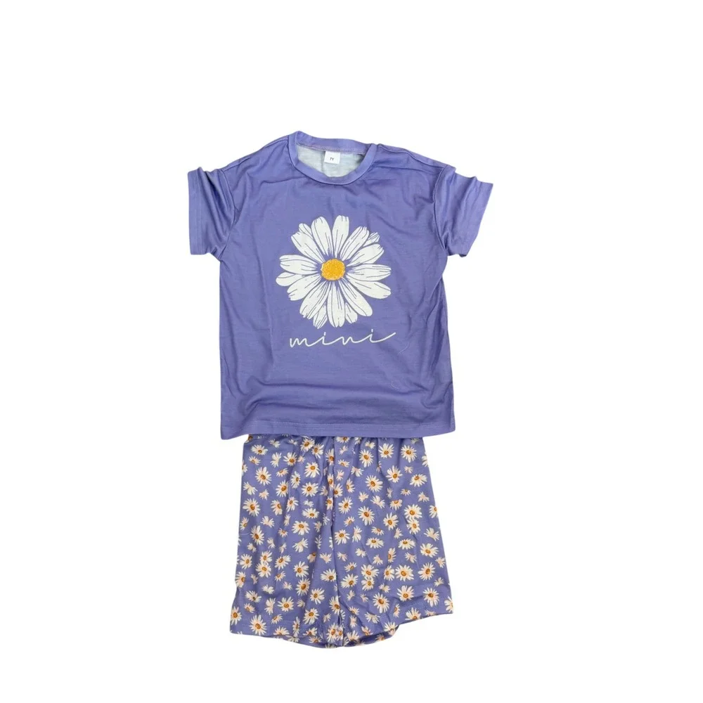 Kids SHEIN Purple Daisy Mini Outfit – 2 Piece Set – Size 7 Youth – NWOT‎